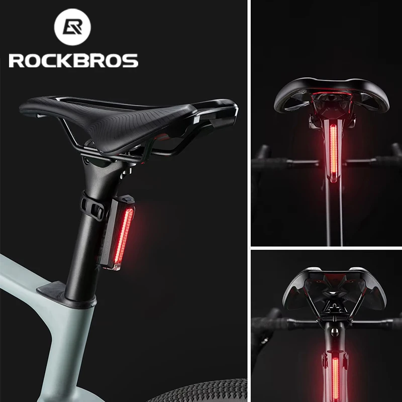 ROCKBROS Bike Taillights Intelligent Brake Sensing Vibration Start Stop Static Sleep intelligent Waterproof Safe Cycling Night