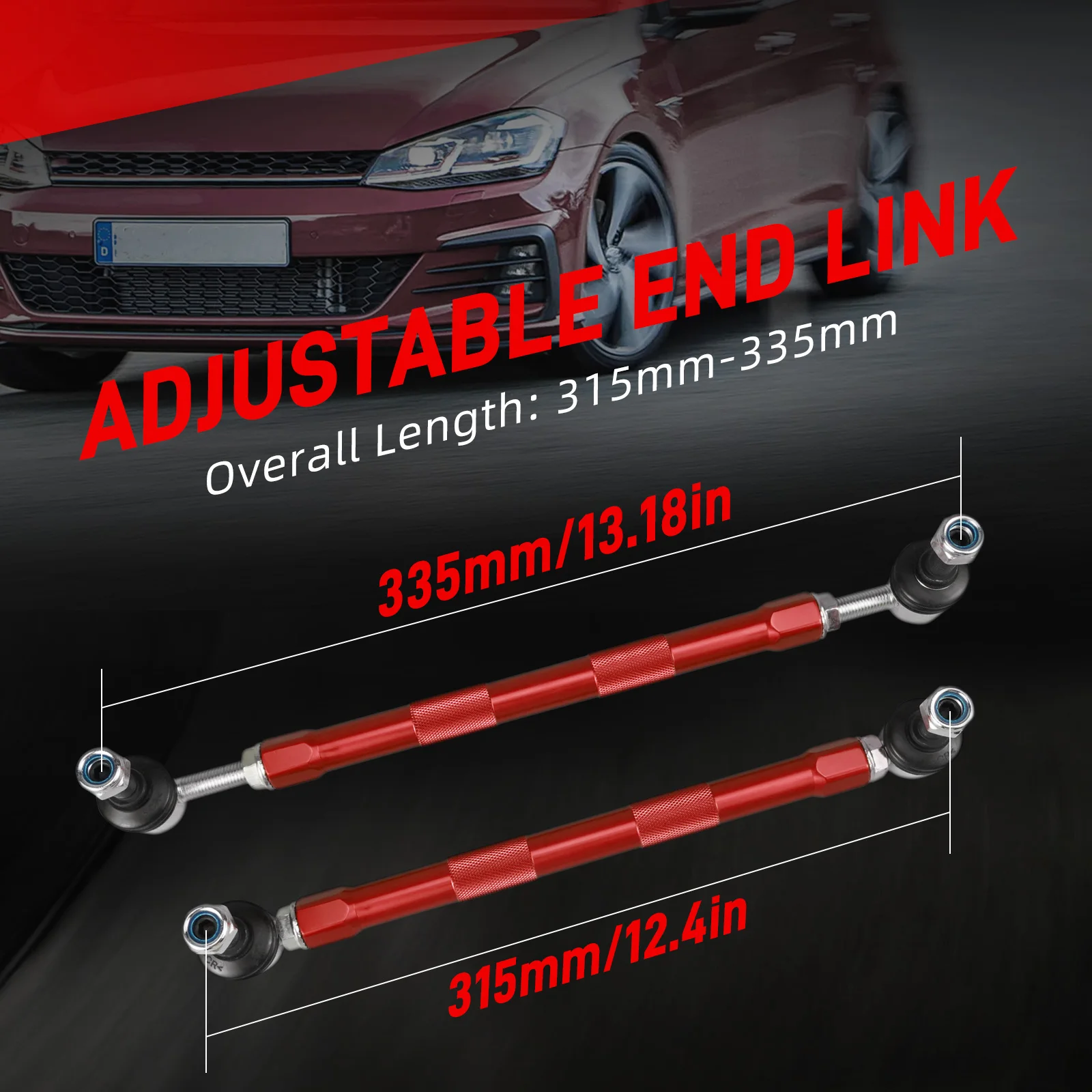 폭스바겐 골프 MK7/MK7.5, 제타/GLI 7, 아우디 A3 8V S3 8V용 조절식 프론트 & 리어 엔드 링크