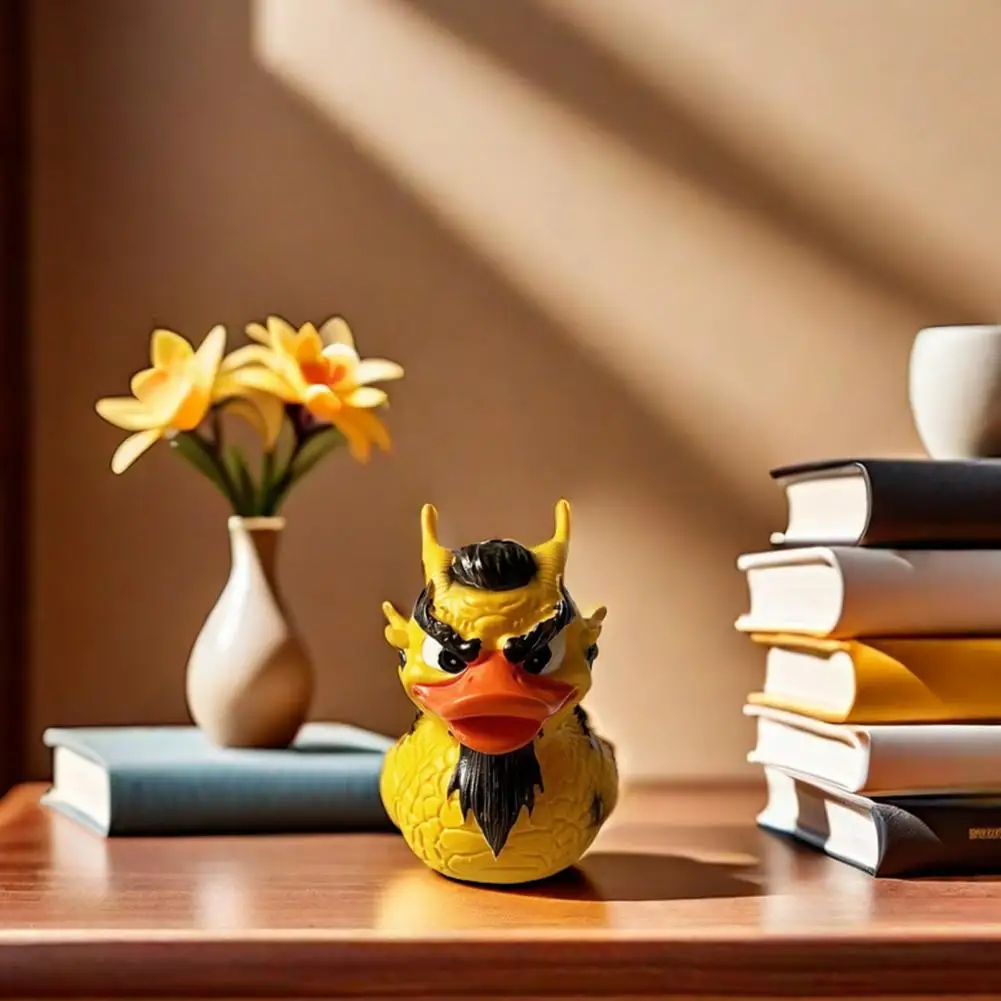 Desktop Duck Decoration Dragon Duck Figurine Whimsical Sculpture for Home Office Decor Yellow Duck Rein Statue Desktop