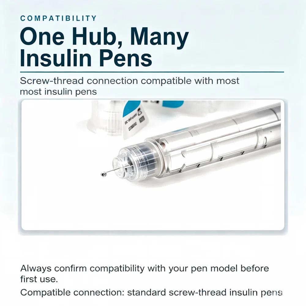 7PCS 32G 4mm 5 Bevel Insulin Pen Needles Ultra Fine Painless Sterile Disposable Injection Needles Compatible with Insulin Pens