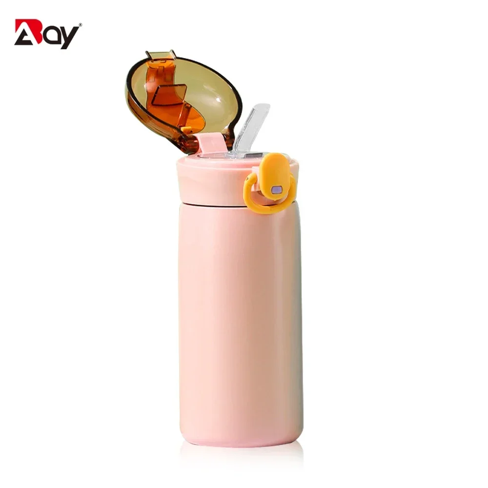 Thermos Water Bottle with Straw Cup Thermal Stainless Steel Coffee Mug Vacuum Flask Leakproof Insulated Tumbler Travle Drink