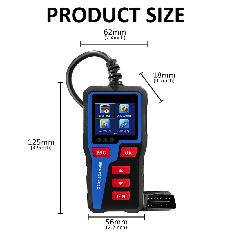 AT300 سيارة obd2 الماسح الضوئي أداة تشخيصية رمز القارئ محرك تحريك شحن اختبار للمركبات obdii منذ عام 1996