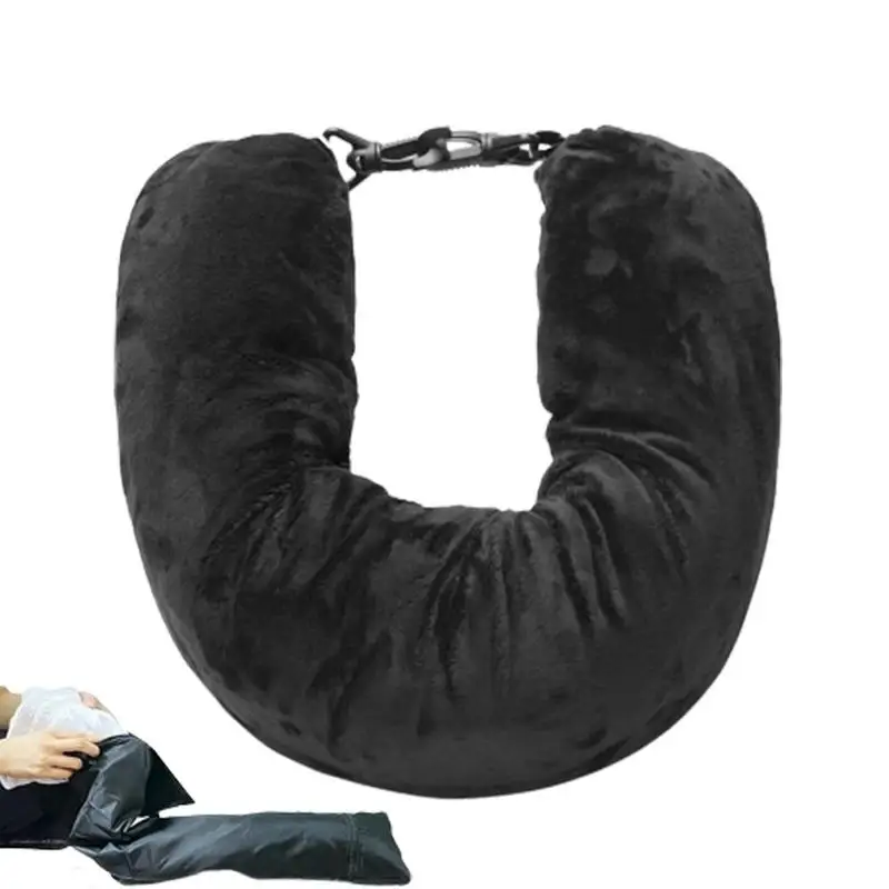 Fillable Neck Pillow Space-saving Portable Travel Pillow Refillable Fillable Clothes Neck Support Cushion For Car Train Airplane