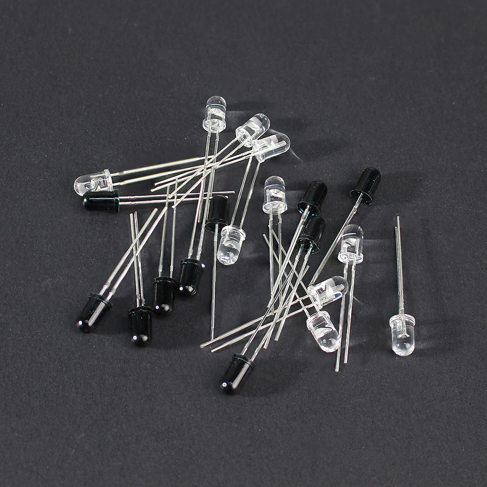 10 juegos de kit de emisor y receptor LED infrarrojo de 3 mm (F3) 5 mm (F5) diodos de 940 nm 1,4-1,6 V 20 mA para proyectos de control remoto con sensor