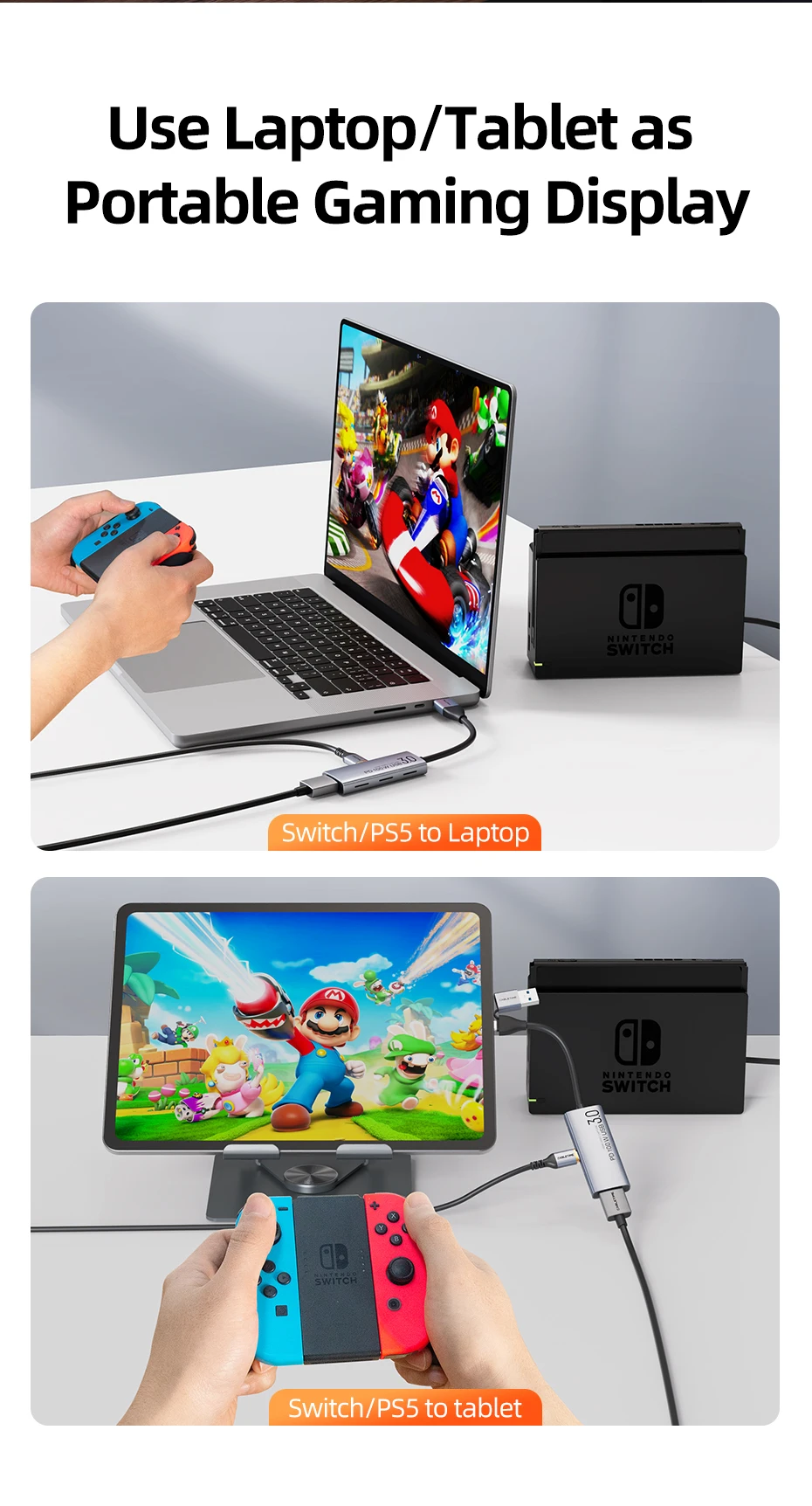 CABLETIME USB 3.0 Videoaufnahmekarte PD 100 W HDMI Capture 5 Gbit/s 4K 1080p Full HD für PS5 Srteaming Switch Videorecorder – Detail 6
