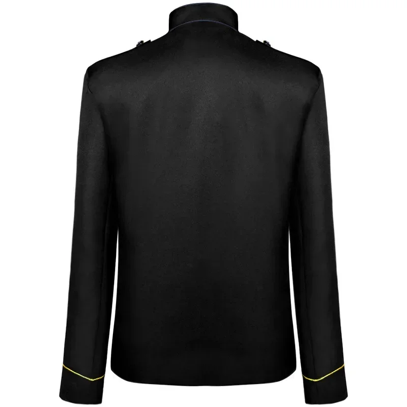 سترة هوسار للرجال مطرزة بالقرون الوسطى سترة كوسبلاي على الطراز القوطي Steampunk معطف الطبال موكب السترات العسكرية للرجال Clo MN3