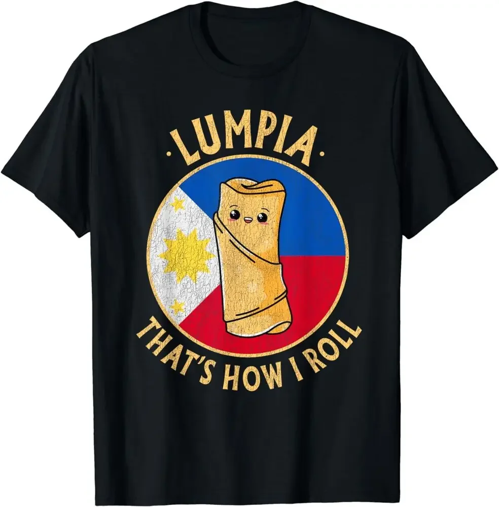 Филиппинская Lumpia Kawaii, Филиппинская еда, Филиппинская гордость, футболка, высокое качество, 100% хлопок, короткий рукав