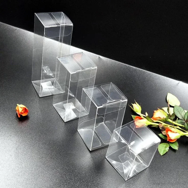 

25pcs PVC Clear Box Gifts Birthday Wedding Favor Holder Chocolate Candy Boxes Event Sweet Gift Plastic Boxes Transparent