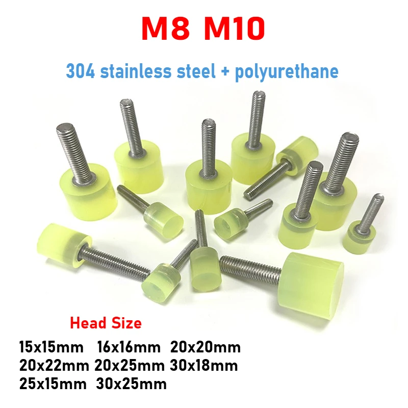 M8 M10 Polyurethane Coated Shock-Absorbing And Anti-Collision Screw, Cushioning And High-Strength Rubber Head Bolt
