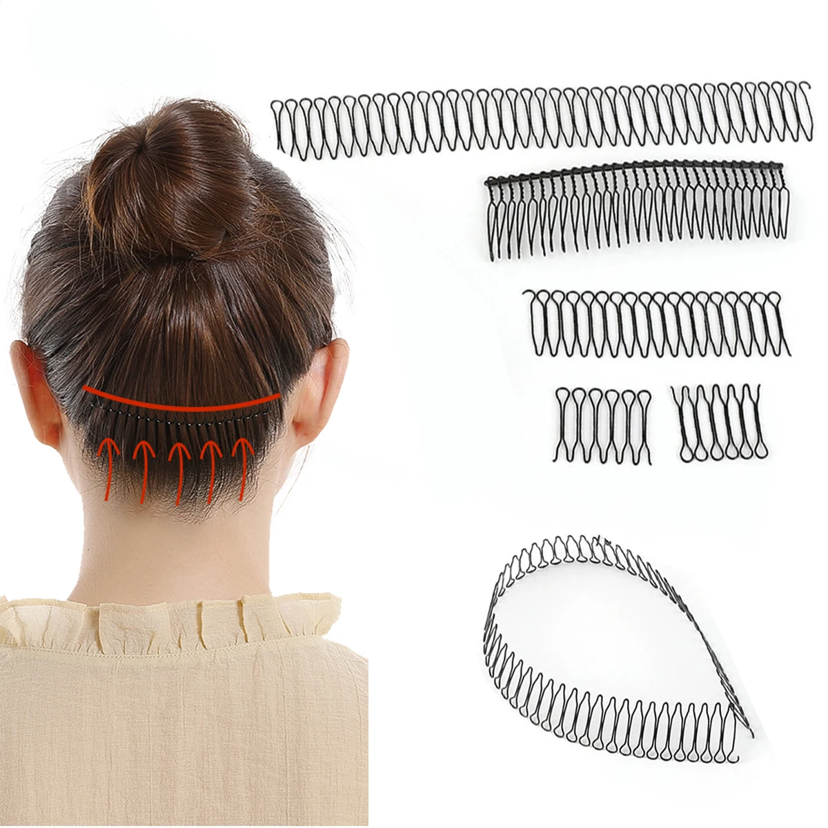 Professional Hair Styling Tool Rolling Curve Clip Women Invisible Fringe Hair Combs Clips Hairpins Korean Hair Accessories Black