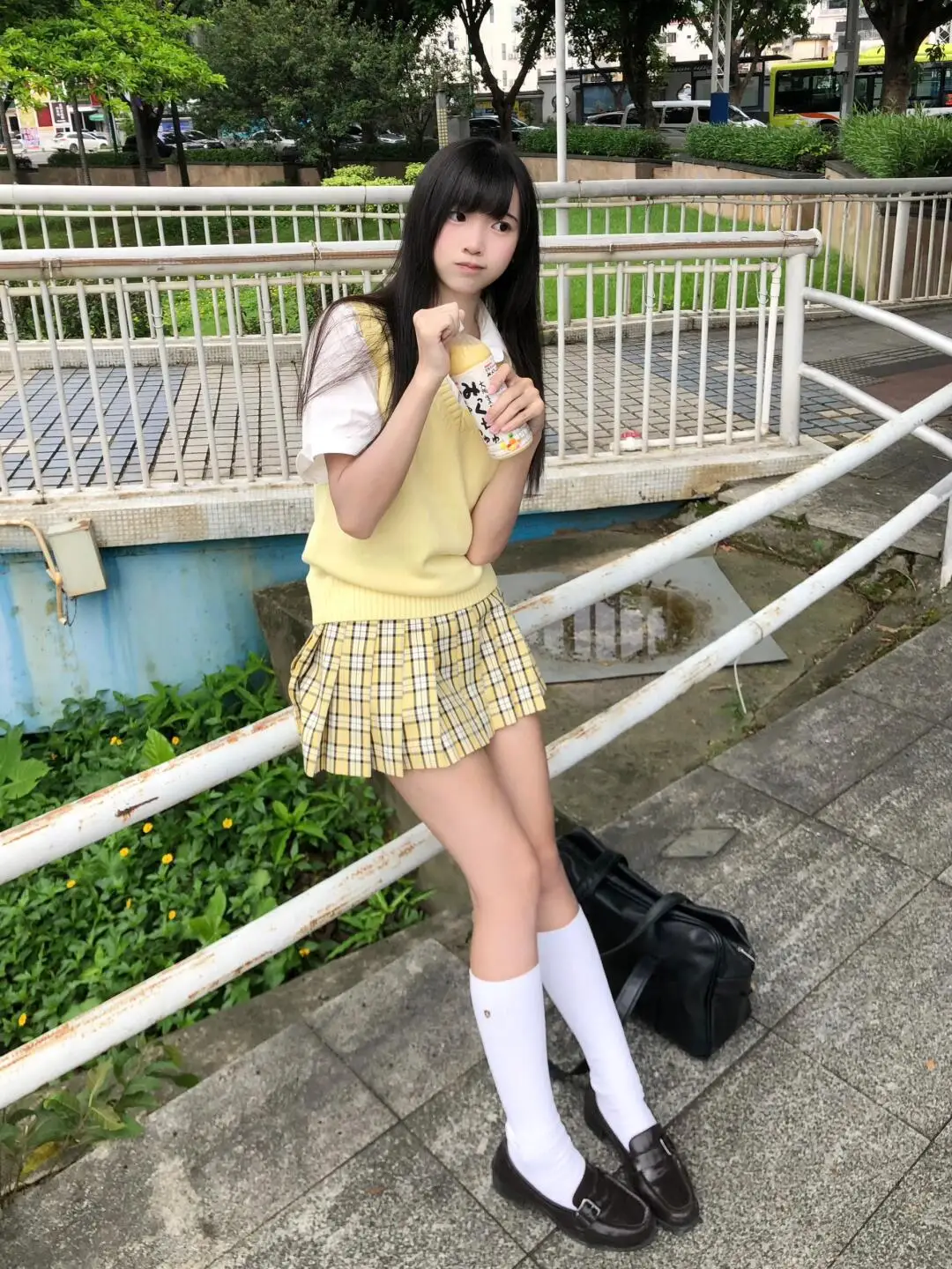 Japanese Style College Uniform JK Uniform Sweater Vest Women's Basic Versatile V-Neck Knitted Sleeveless Top Polyester Fiber
