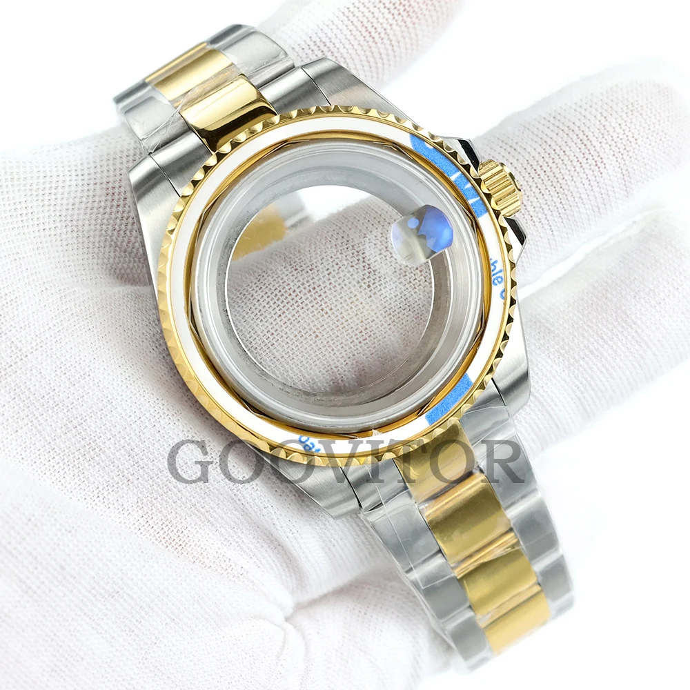 Stainless Steel 40mm NH35 No Bezel Watch Case Fit NH34 NH35 NH36 NH38 Movement 28.5mm Dial Jubilee/Oyster Bracelet Watch Parts