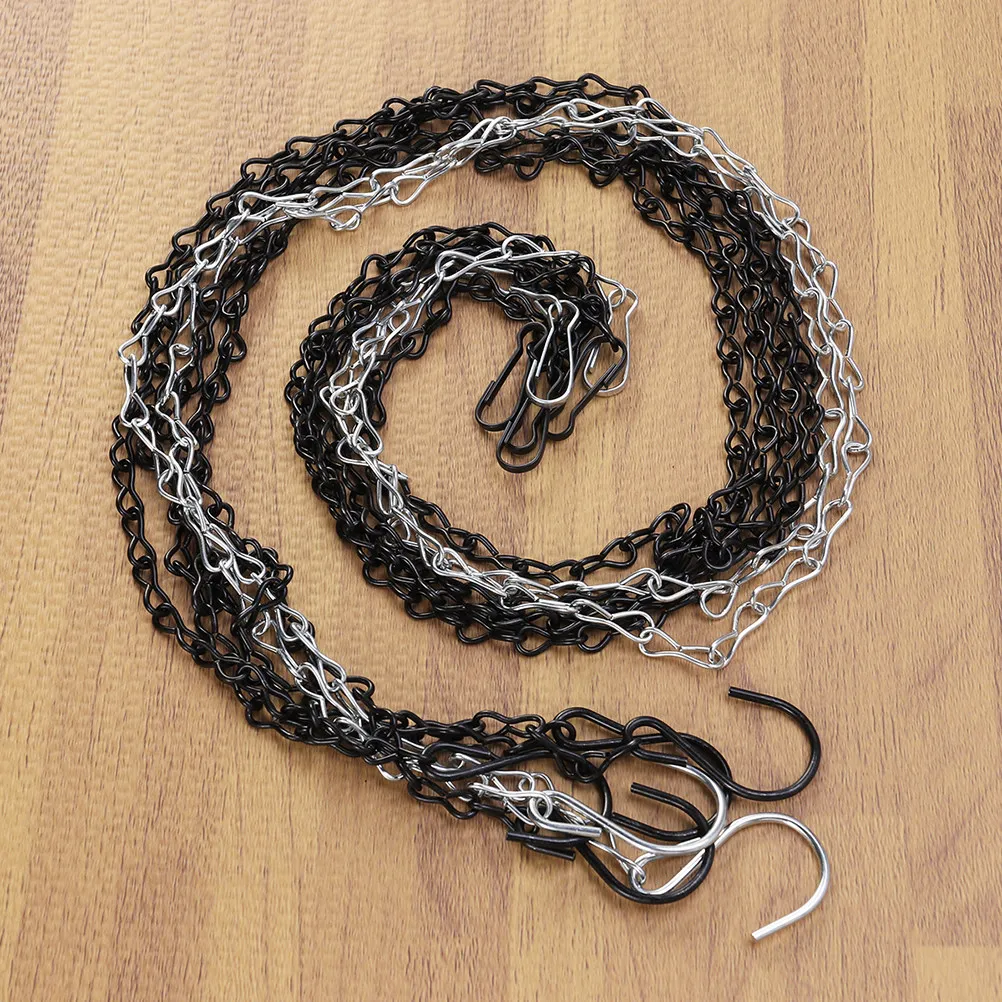 

6 шт. цепей для подвесных корзин, регулируемые крючки, сверхпрочные, устойчивые к ржавчине, всепогодные, для кормушек для птиц