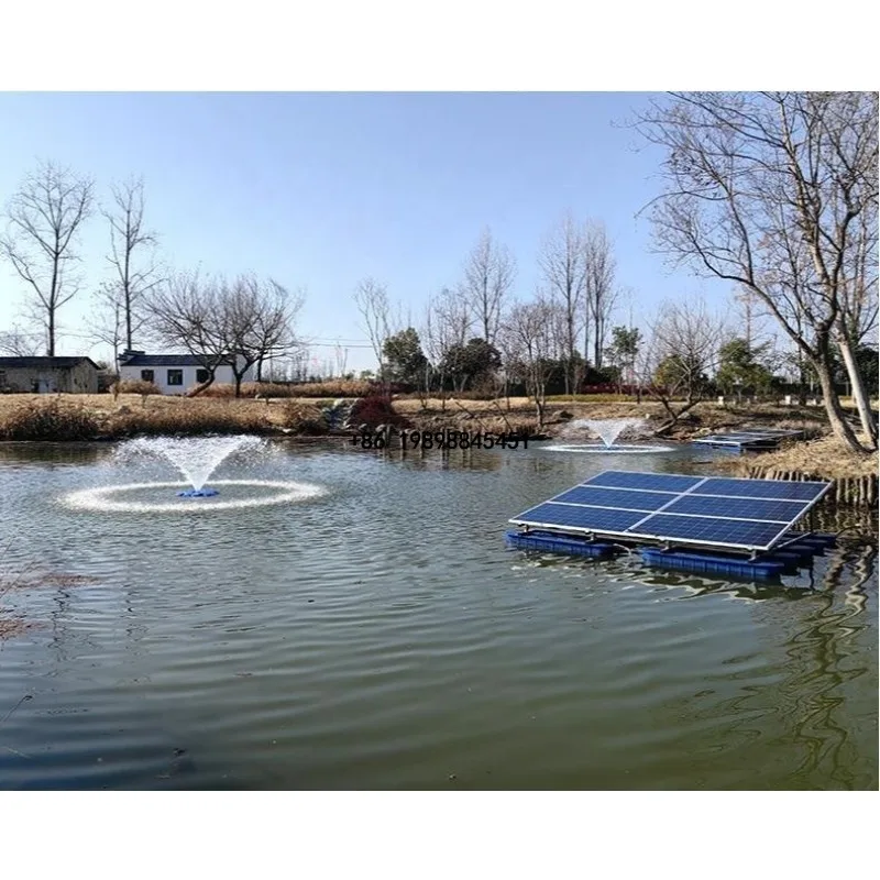 Solar Panel and Anti-Rust Floating Base 2-in-1 Solar Aerator & Fountain Pump 750W for Garden/Agriculture/Fishery