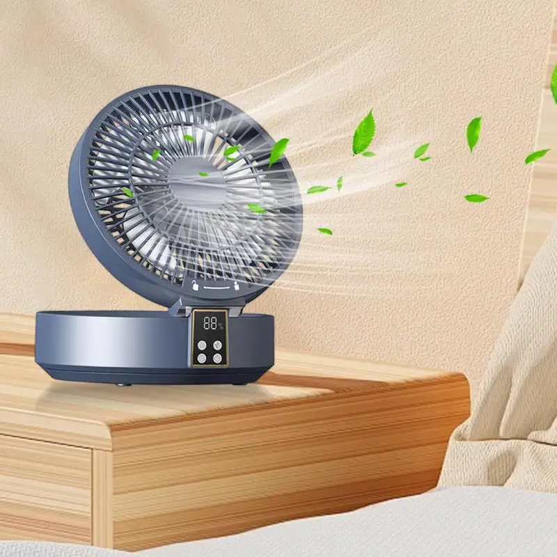 Rechargeable Battery Operated Desk Fan 3-Speed Adjustment Table Fan Remote Control Efficient Air Circulator For Home Offices