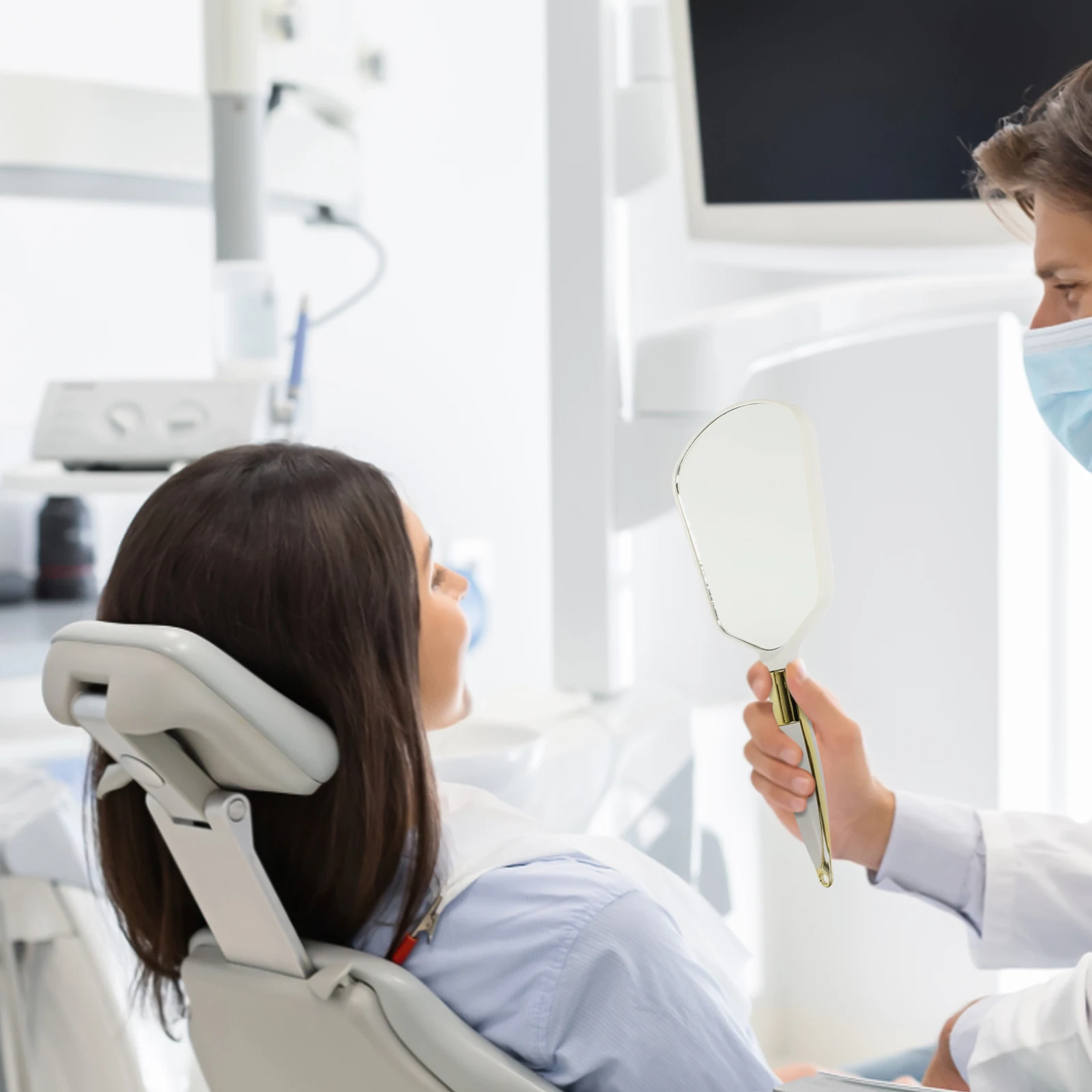 Vanity Hand Mirror Practical Glass Mirror for Makeup Vanity Bedroom Bathroom Office and Jewelry Stores Makeup Accessories