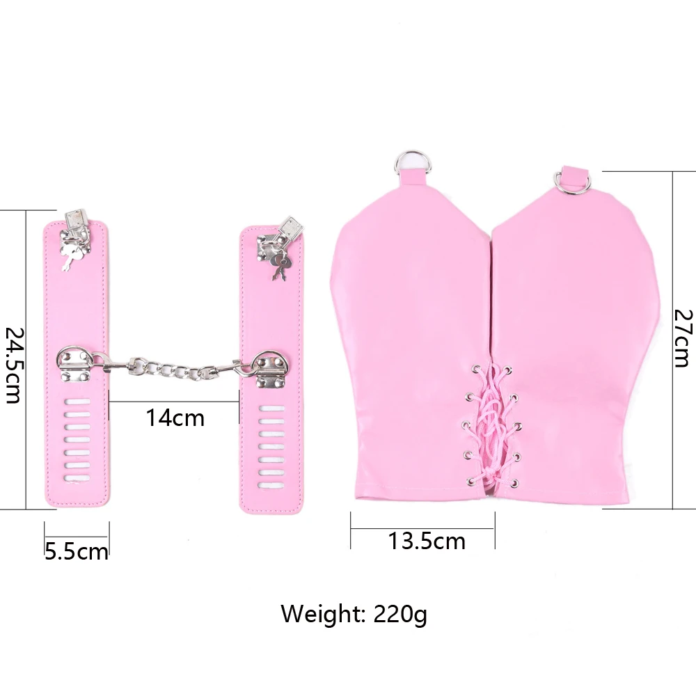 Bdsm Handcuffs Wrist Hand Cuffs Mitts Gloves With Padlock Mittens Costumes Bondage Cosplay Adult Accessories Sex Toys