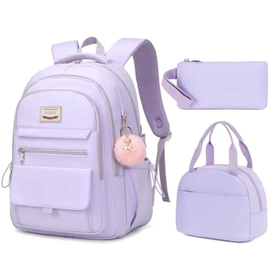 School Bag for Teens GirlsGirls Backpack Set 3 PCS Backpack for Women 15.6 Inch Laptop Middle High School College Student Casua