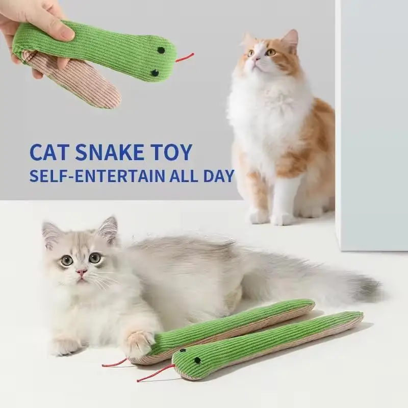 Katzen- und Hundespielzeug Schlangen-Interaktions-Spielzeug Kätzchen-Kick-Spielzeug Interaktives Haustierspielzeug für Hauskatzen Bissfestes Zahnreinigungs-Katzenspielzeug mit Geräuschen – Detail 3