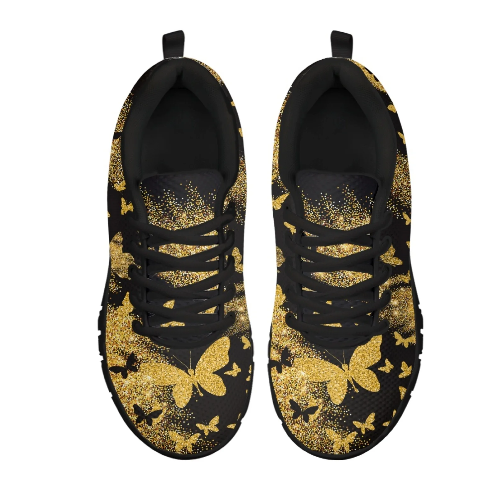 Coloranimal Gold Glitter Men Athletic Work Shoes for Standing All Day Non-Slip Sole Sports Tennis Shoes for Outdoor