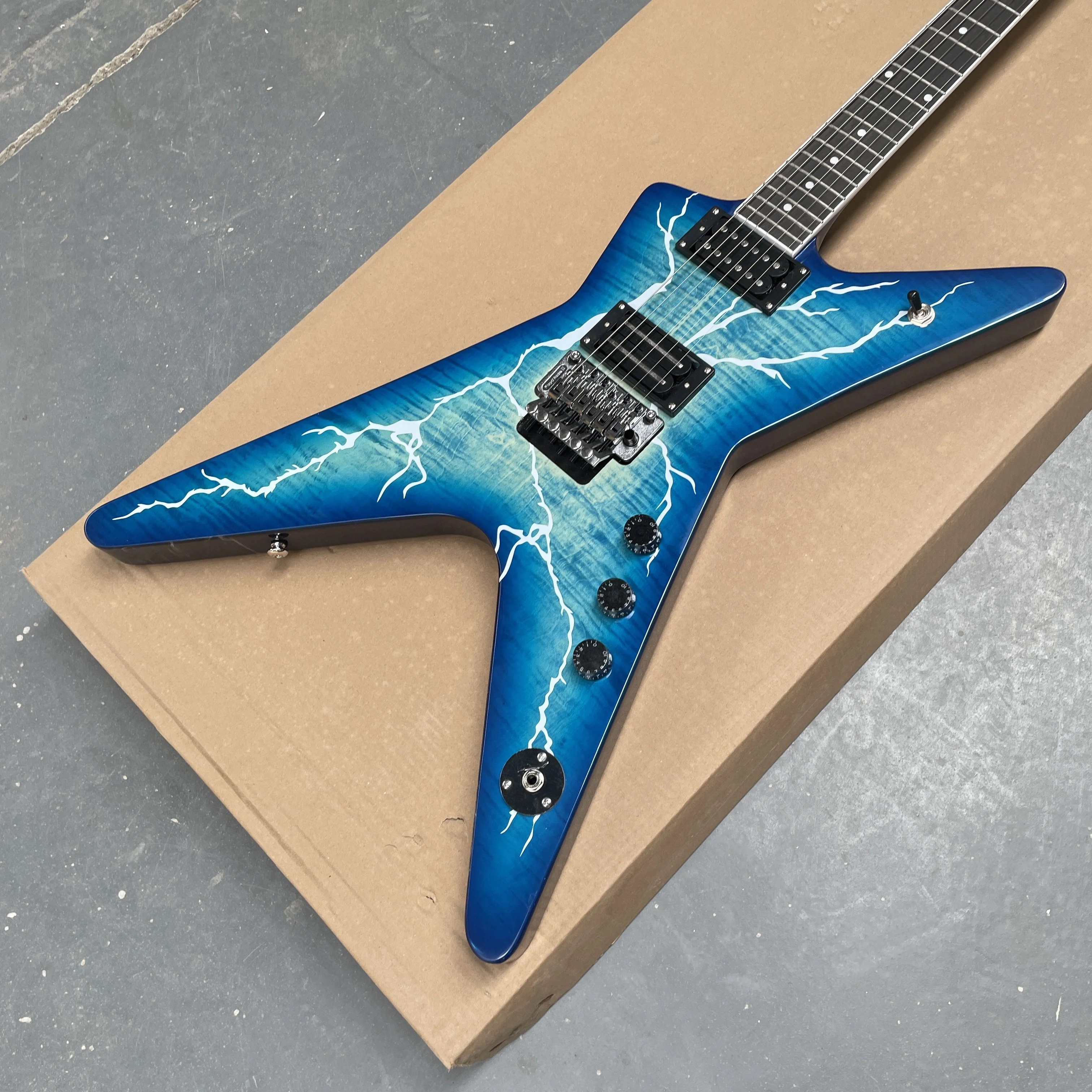 6-string lightning electric guitar,double-locking tremolo system high distortion tone guitars,heavy speed-picking rock guitarra