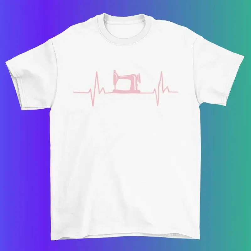 Sewing Machine T shirt Heartbeat 100 Cotton Premium Quality