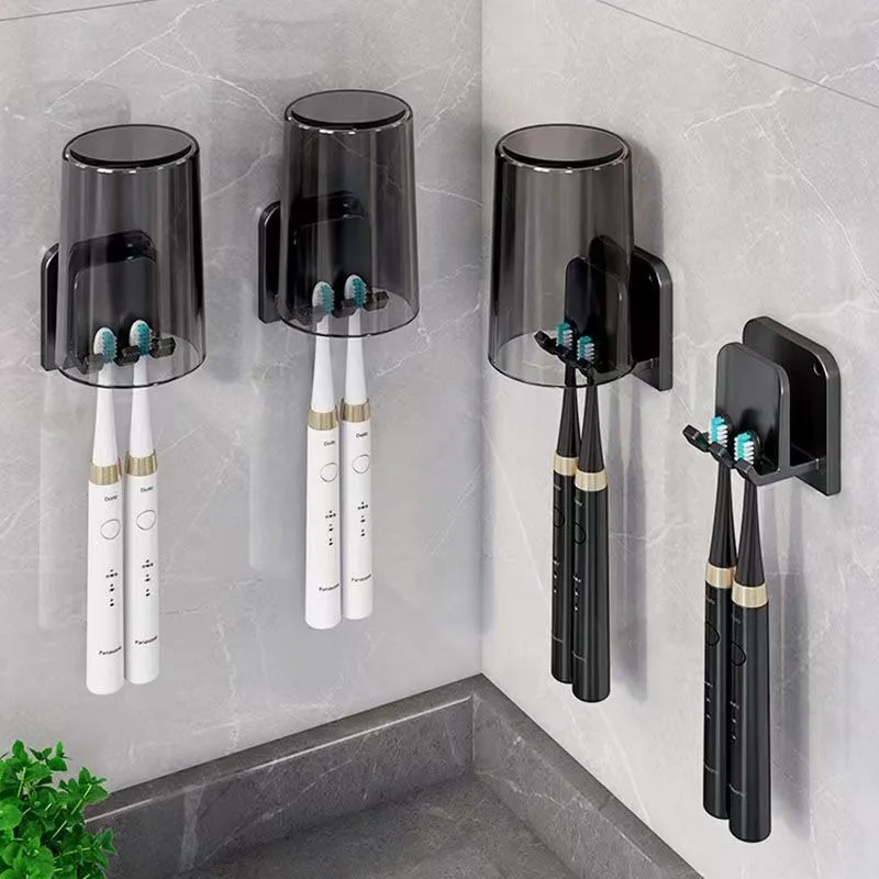 Ponsvrije tandenborstelhouder voor slaapzalen - met stofdichte hoes, biedt tandenborstels en mondwaterbekers.