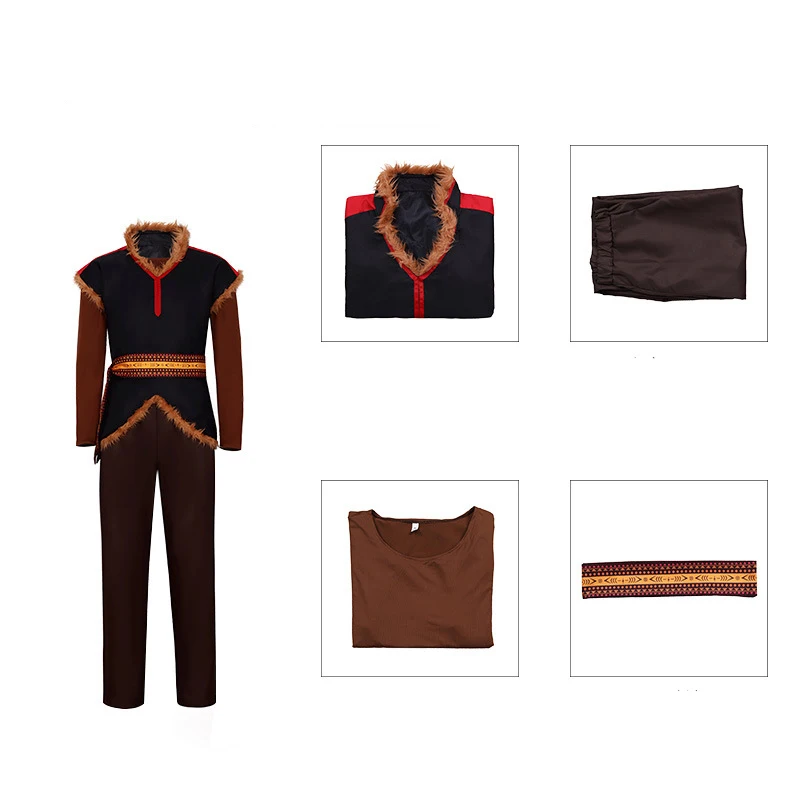 Snow Kristoff Cosplay Costume Anime Halloween Full Set Uniform Tops
