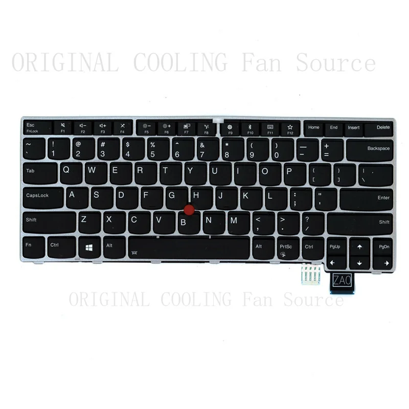 R+  01EN887 FOR Lenovo T470S S2 2nd 13 2nd US English Backlit Keyboard Silver Frame