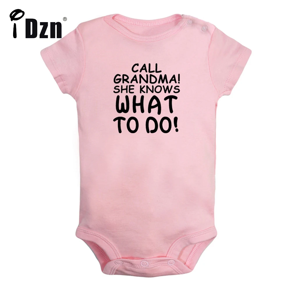 Call Grandma She Knows What to Do Cute Fun Print Baby Rompers Boys Girl Bodysuit Infant Short Sleeves Jumpsuit Kids Soft Clothes