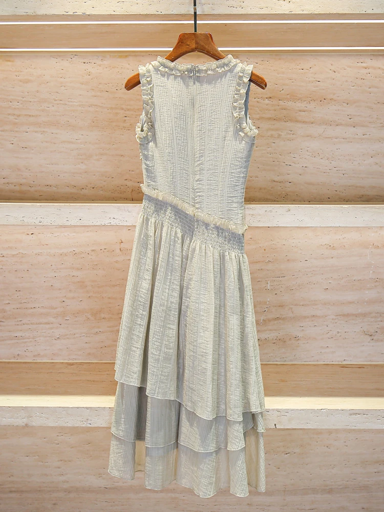 Été haut de gamme femmes gâteau Dr V-Ne Svel gored ourlet Fragile Sle Polyester Fiber taille haute a-ligne jupe