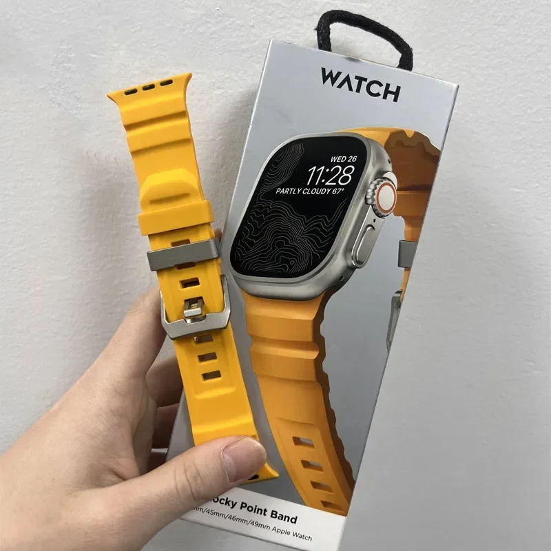 NEUES Silikonarmband Sportarmband für iWatch Ultra3 Apple Watch 11/10/9/8/7/6/SE3 46mm 49 45mm für Uhr 41 44 40 38 42mm