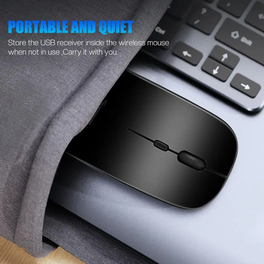 Wireless Mouse For Laptop PC 2.4Ghz USB Rechargeable Mouses Wireless Computer Silent Mice For Laptop PC Notebook Wireless Mouse