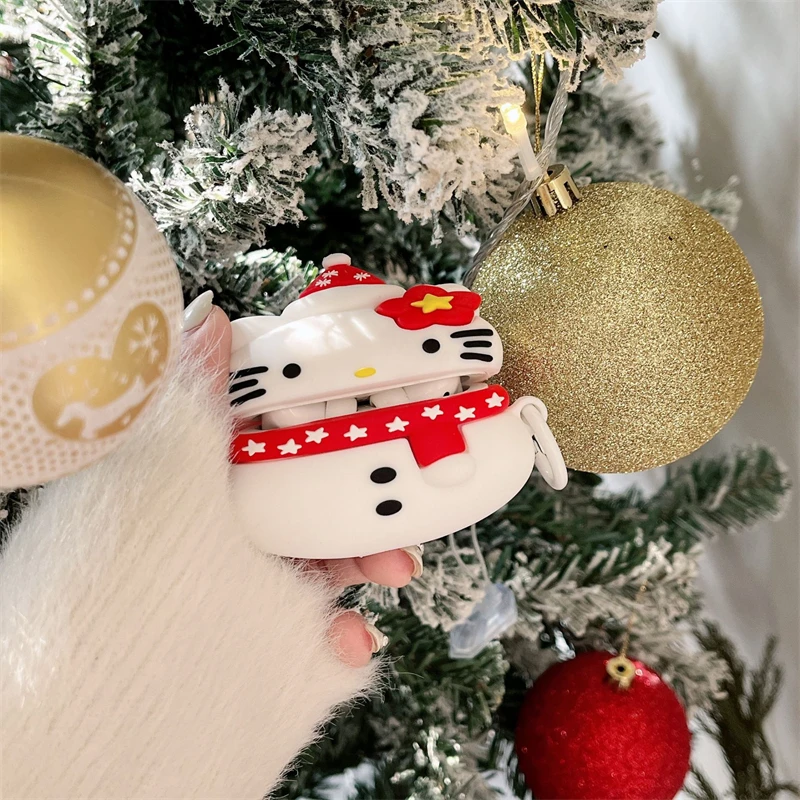 MINISO Snowman Style Hello Kitty Earphone Cover For Apple AirPods 1 2 3 Generation Airpods Pro Wireless Bluetooth Headphone Case