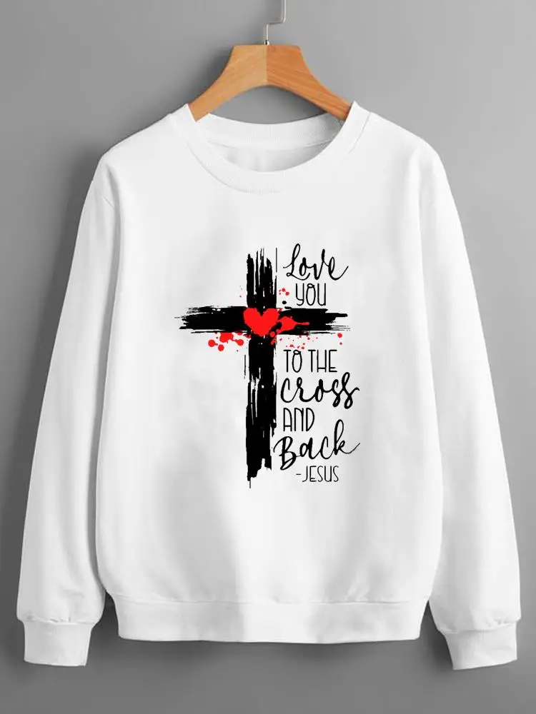 

Long Sleeve Pullovers Fashion O-neck Clothing Women Faith Watercolor Geometric Ladies Print Lady Fleece Graphic Sweatshirts