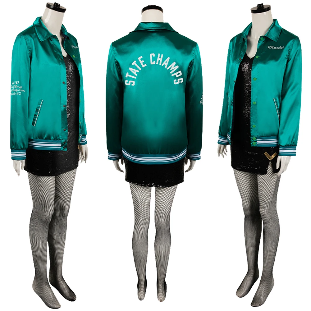 Maxine Minx Cosplay New Green Jacket Costume  2024 Movie MaXXine Role Play Clothing Women Disguise Casual Outfits Hallowen Suits