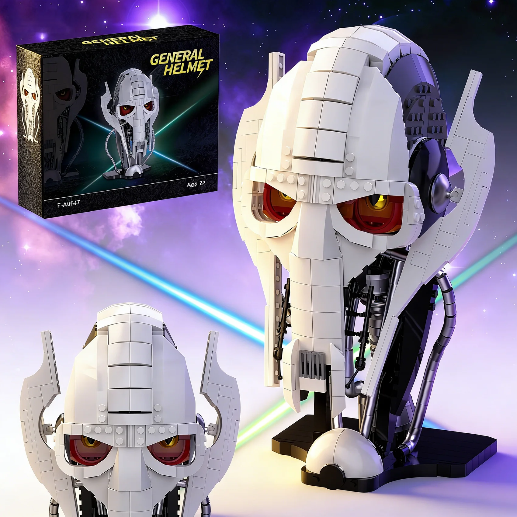 

General Helmet Building Sets, Collection Space Wars Figures Model with Buildable Display Stand, 710 PCS, Gift for Kids Adult 6+