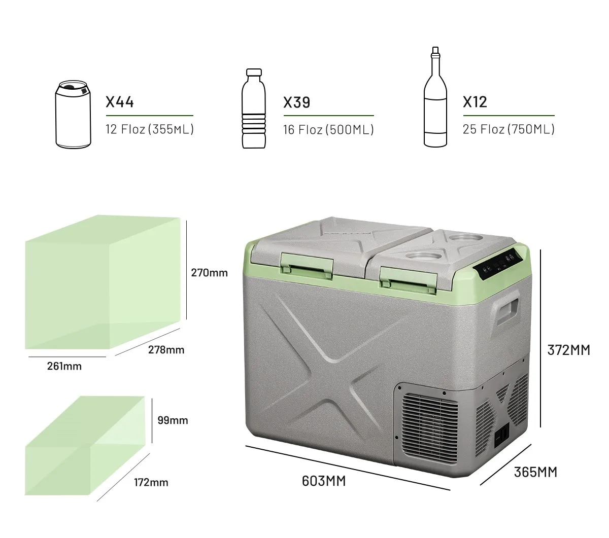Alpicool XD45 12v DC Compressor Outdoor Refrigerator Freezer OEM ODM Dual Zone Camping Portable Mini Car Fridge