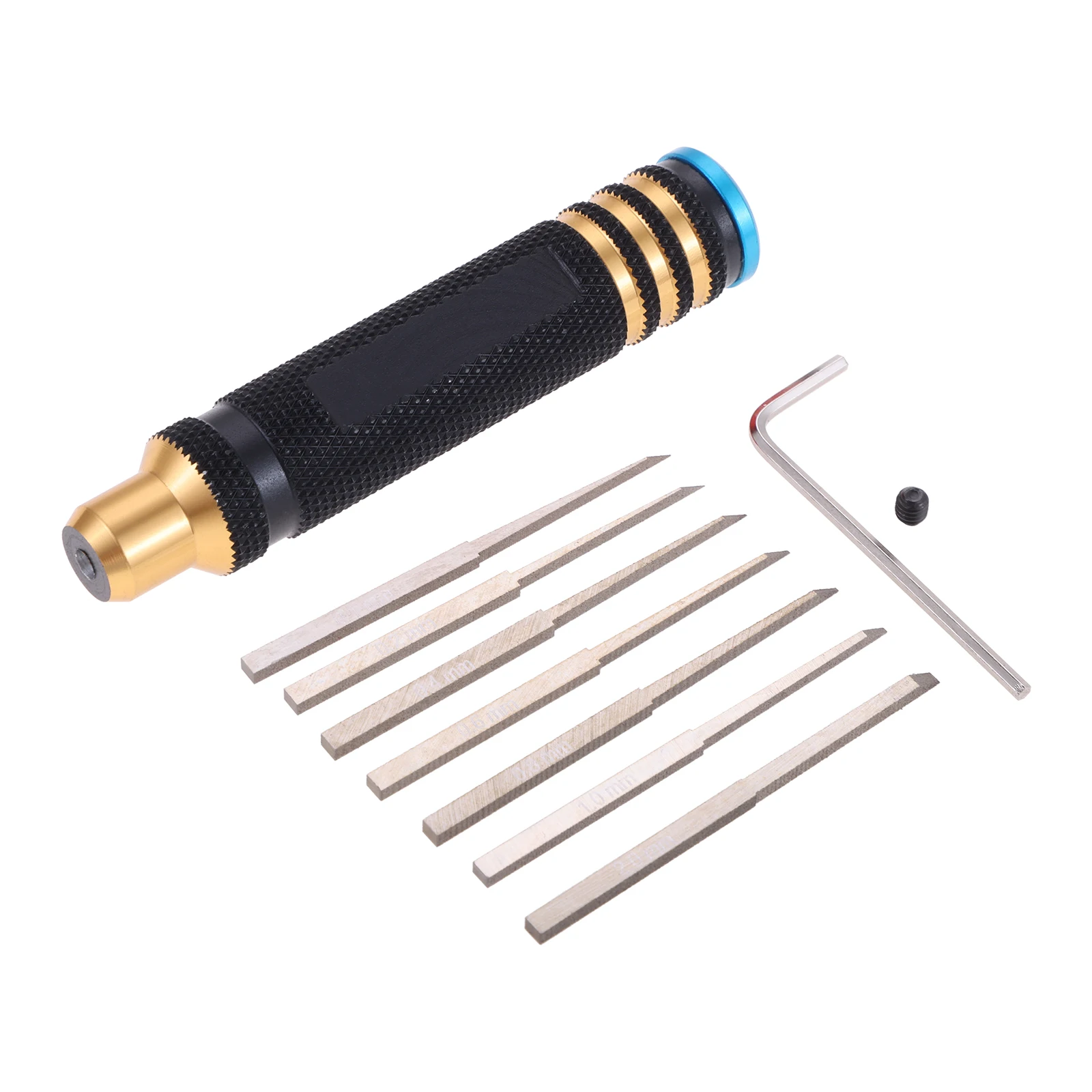 Model Chisel with Blades Kit Resin Carved Scribe Line Hobby Cutting Tool Chisel 7 Blades Tool for Trimming Cutting Repairing DIY