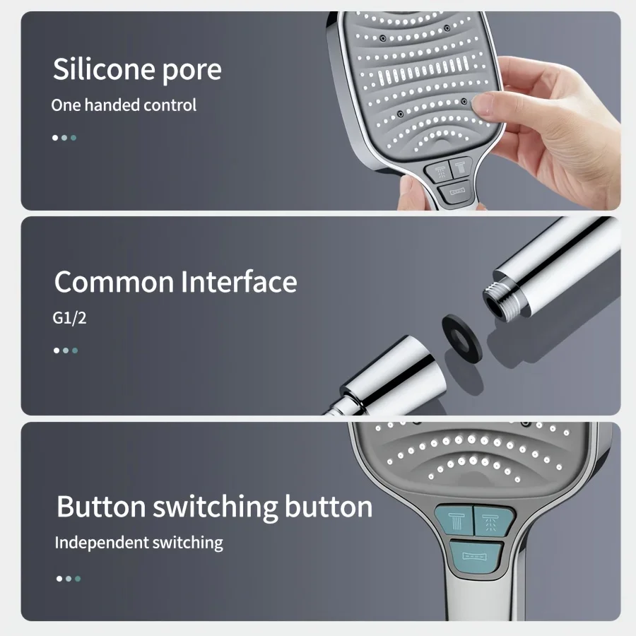 Yalandeng 8-Level Adjustable Large-Sized Shower Head Has Extremely High Water Pressure. With a Pressurized Sprayer