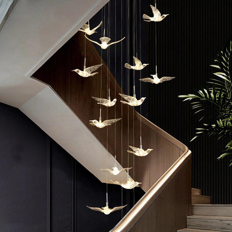 Imagem -02 - Led Bird Pendant Lamp For Home Decoração Iluminação Lâmpada de Suspensão Villa Design Iluminação Loft Sala de Estar Showroom Teto do Apartamento