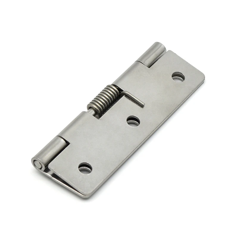 304 stainless steel spring hinge, elastic automatic closing hinge, 0 degree reset and return hinge