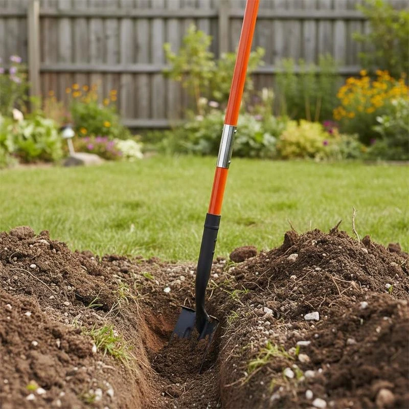 

Free Shipping-Narrow Spade 4 Inch Blade For Gardening Digging Trenching, Heavy Duty Fiber Handle Long Reach Manual Tool 56 Inch