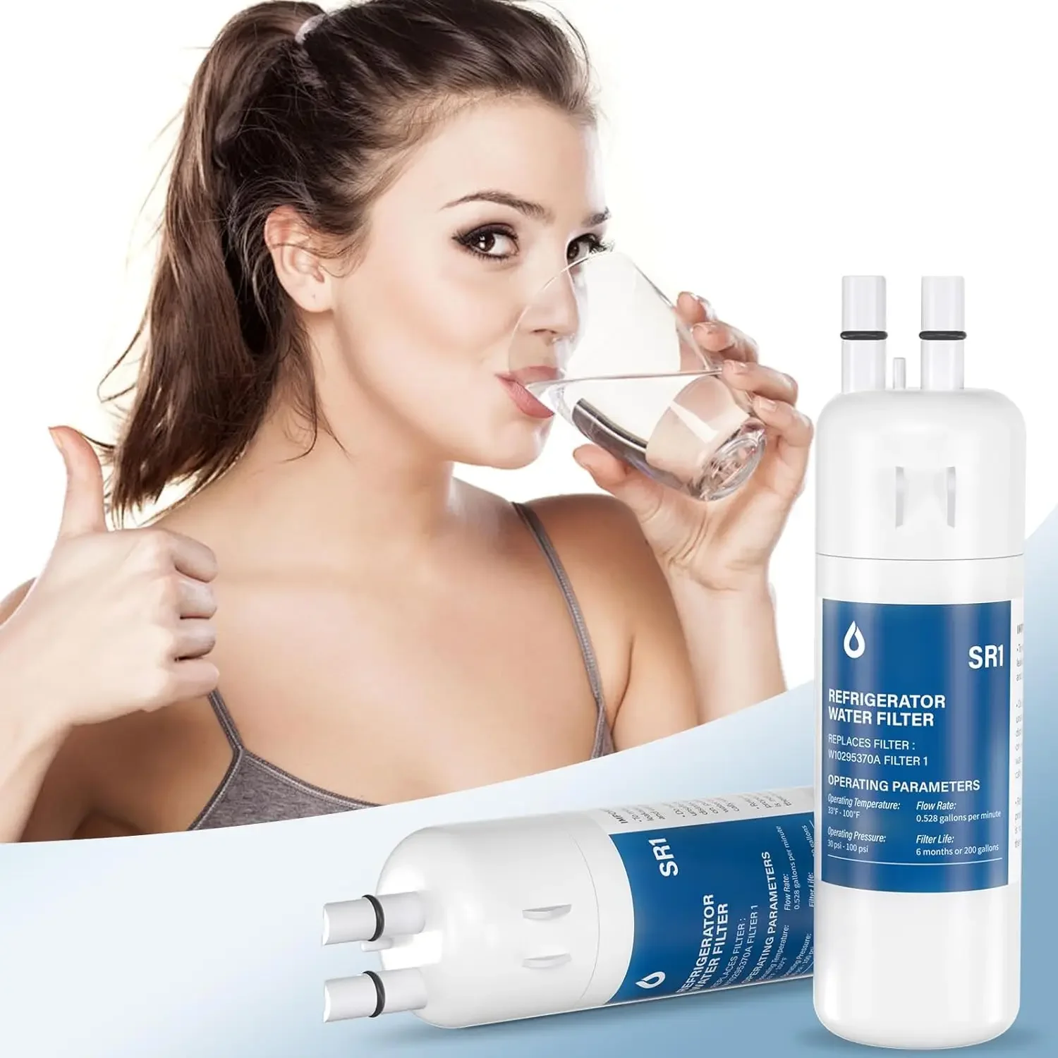 Replace For whirpool EDR1RXD1 Refrigerator Water Filter, Everydrop Filter 1,W10295370A,P8RFWB2L, P4RFWB, Kenmore 9081(1-5Packs)