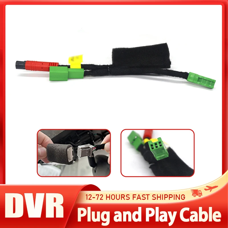Cable de alimentación con Sensor de lluvia Plug and Play para cámara de salpicadero DVR de coche para Volvo XC60 XC90 XC40 para Volvo S60 S90 para Volvo V60 V90 V70 V40