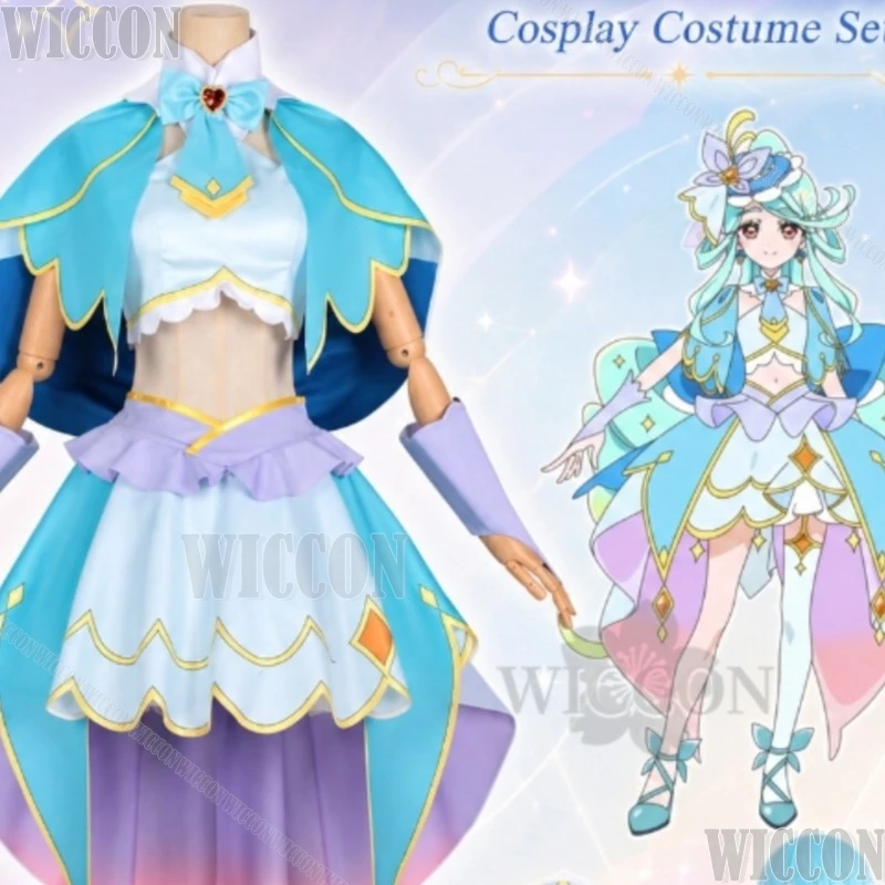 

Howa Kurea Cure Eclair Mahou Shoujyo Magic Blue Dress Lolita Wig Halloween Cosplay Star Detecticeee Precure! Navidad Carnaval