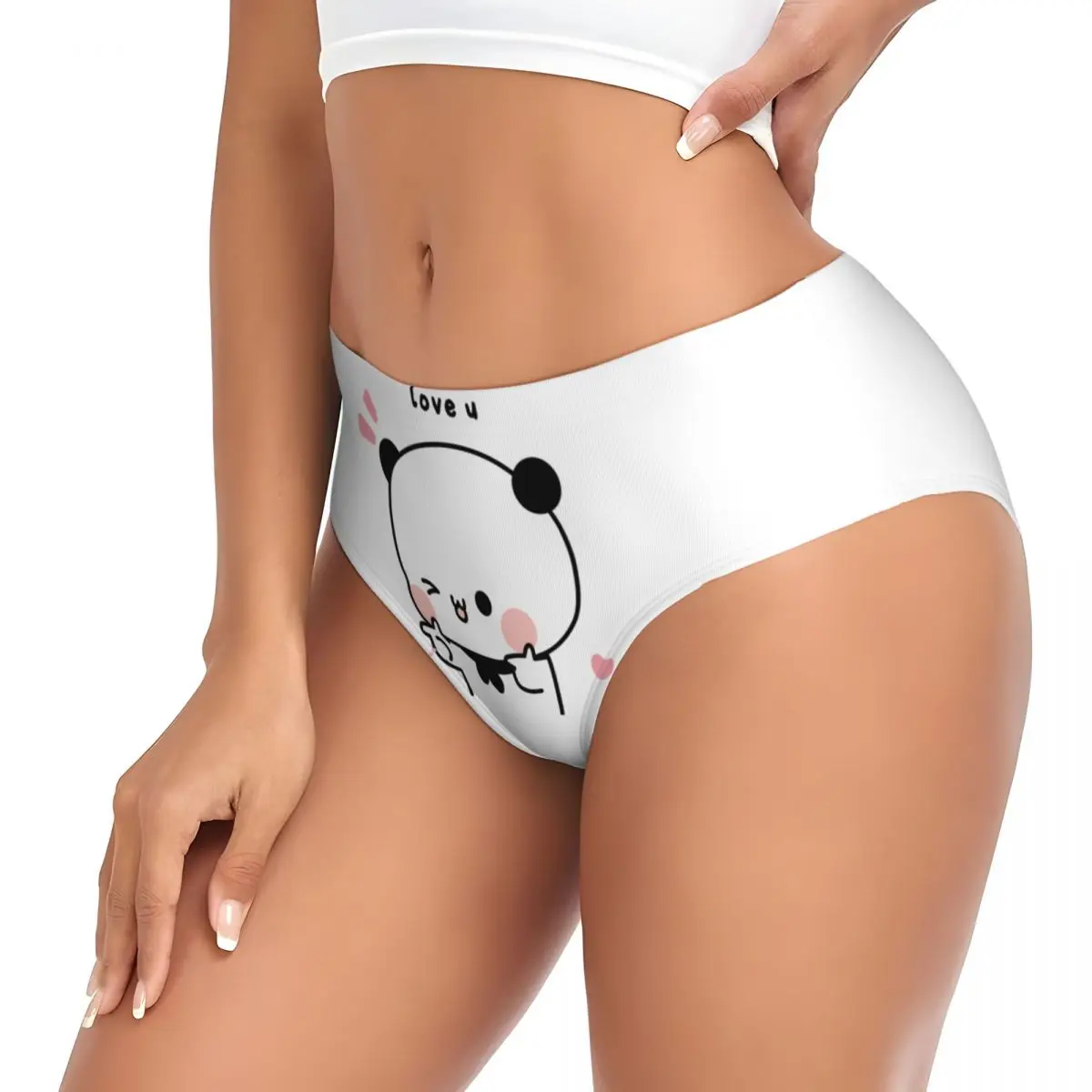 Calzoncillos personalizados Bubu Dudu Panda y Brownie Bear para parejas, ropa interior transpirable y elástica para mujer, pantalones cortos, bragas