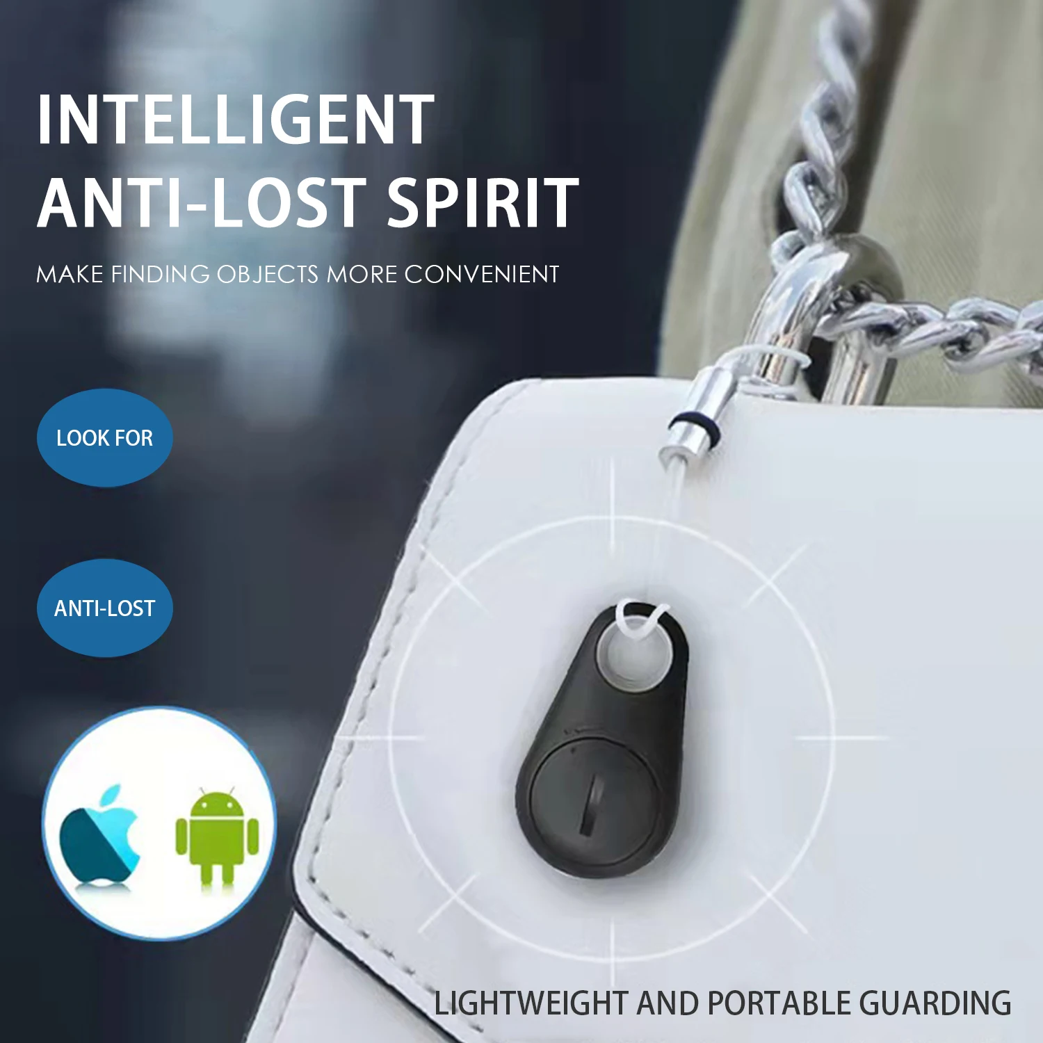 Smart Mini Bluetooth Water Drop Locator Two-way Alarm Keychain Object Finder Pet dog cat Child Anti-Lost Tracker