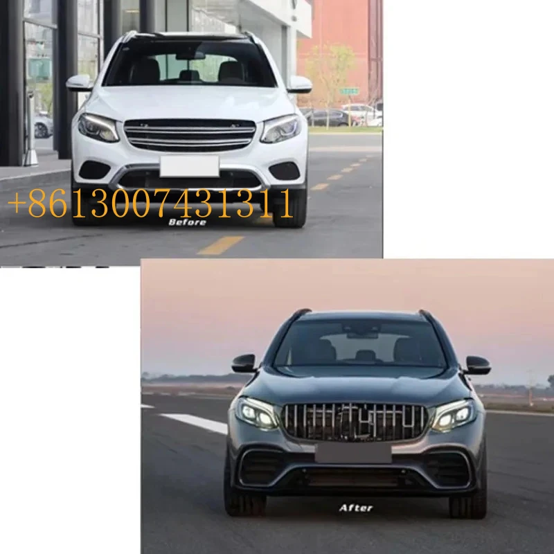 FactoryFactory Sales Car Modified Bumper Grille Upgrade Body Kit GLC W253 X253 Change to C63  Body Kit 2016-2019