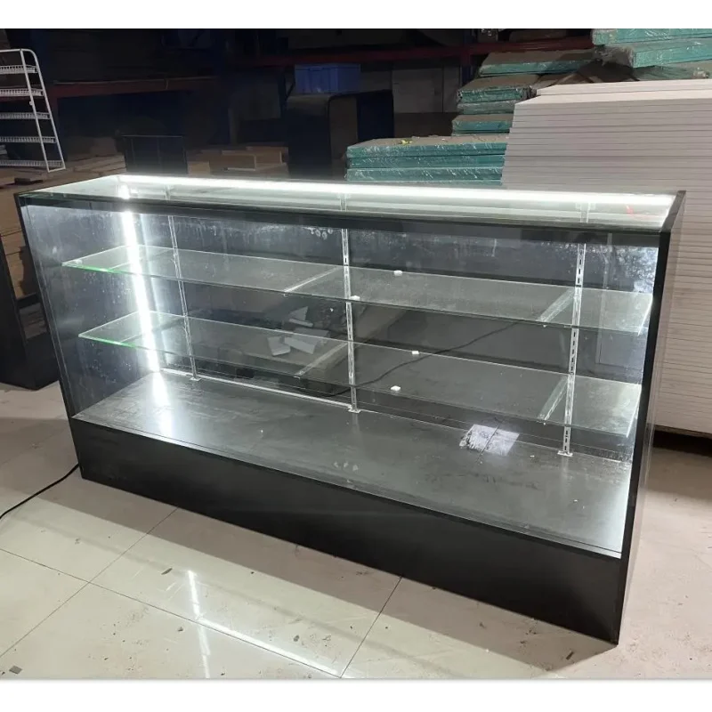 

customized.Factory Direct Led Lighting Store Display Showcase Dispensary Glass Display Cabinet Shop Display Fixt